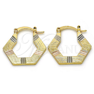 Argolla Pequeña 02.102.0048.25 Oro Laminado, Diamantado, Tres Tonos