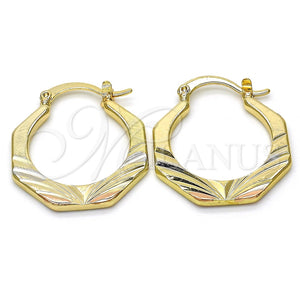 Argolla Pequeña 02.102.0049.25 Oro Laminado, Diamantado, Tres Tonos