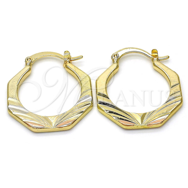 Argolla Pequeña 02.102.0049.25 Oro Laminado, Diamantado, Tres Tonos