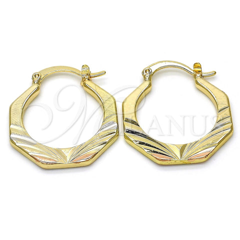 Argolla Pequeña 02.102.0049.25 Oro Laminado, Diamantado, Tres Tonos
