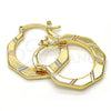 Argolla Pequeña 02.102.0050.25 Oro Laminado, Diamantado, Tres Tonos