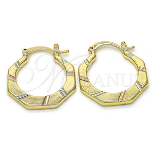 Argolla Pequeña 02.102.0050.25 Oro Laminado, Diamantado, Tres Tonos