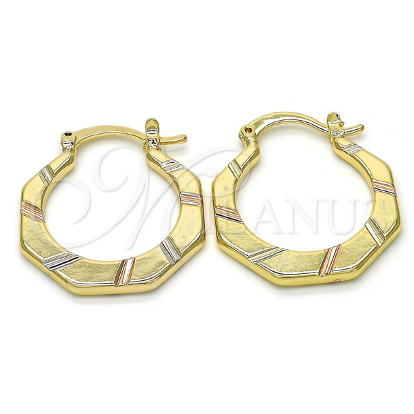 Argolla Pequeña 02.102.0050.25 Oro Laminado, Diamantado, Tres Tonos