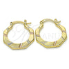 Argolla Pequeña 02.102.0050.25 Oro Laminado, Diamantado, Tres Tonos