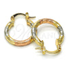 Argolla Pequeña 02.102.0051.20 Oro Laminado, Diamantado, Tres Tonos