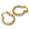 Argolla Pequeña 02.102.0051.20 Oro Laminado, Diamantado, Tres Tonos