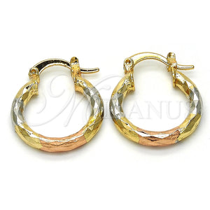 Argolla Pequeña 02.102.0051.20 Oro Laminado, Diamantado, Tres Tonos