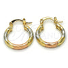 Argolla Pequeña 02.102.0051.20 Oro Laminado, Diamantado, Tres Tonos