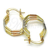 Argolla Pequeña 02.102.0052.20 Oro Laminado, Diamantado, Tres Tonos