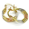 Argolla Pequeña 02.102.0052.20 Oro Laminado, Diamantado, Tres Tonos