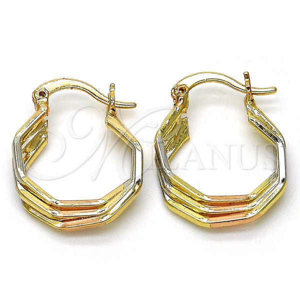 Argolla Pequeña 02.102.0052.20 Oro Laminado, Diamantado, Tres Tonos