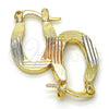 Argolla Pequeña 02.102.0053.15 Oro Laminado, Diamantado, Tres Tonos