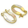 Argolla Pequeña 02.102.0053.15 Oro Laminado, Diamantado, Tres Tonos