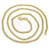 Gargantilla Basica 04.213.0066.20 Oro Laminado, Diseño de Bismarco, Pulido, Tono Dorado (Grosor 02.2 MM, 20 Pulgadas de Largo)