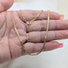 Gargantilla Basica 04.213.0066.22 Oro Laminado, Pulido, Tono Dorado (02 MM Thickness, 22 Inches Length)