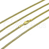 Gargantilla Basica 04.213.0066.22 Oro Laminado, Pulido, Tono Dorado (Grosor 02.2 MM, 22 Pulgadas de Largo)