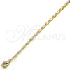Gargantilla Basica 04.213.0067.20 Oro Laminado, Pulido, Tono Dorado (03 MM Thickness, 20 Inches Length)