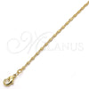 Gargantilla Basica 04.213.0068.20 Oro Laminado, Pulido, Tono Dorado (02 MM Thickness, 20 Inches Length)