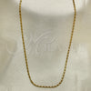 Gargantilla Basica 04.213.0068.20 Oro Laminado, Pulido, Tono Dorado (02 MM Thickness, 20 Inches Length)