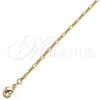 Gargantilla Basica 04.213.0069.20 Oro Laminado, Diseño de Figaro Concave, Pulido, Tono Dorado (02 MM Thickness, 20 Inches Length)