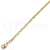 Gargantilla Basica 04.213.0070.18 Oro Laminado, Diseño de Mariner, Pulido, Tono Dorado (03 MM Thickness, 18 Inches Length)