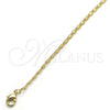 Gargantilla Basica 04.213.0071.22 Oro Laminado, Pulido, Tono Dorado (02 MM Thickness, 22 Inches Length)