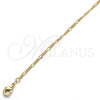 Gargantilla Basica 04.213.0069.18 Oro Laminado, Diseño de Figaro Concave, Pulido, Tono Dorado (02 MM Thickness, 18 Inches Length)