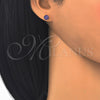 Arete Dormilona 5.128.044.2 Oro Laminado, con Violeta Oscuro Zirconia Cubica, Pulido, Tono Dorado