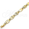 Pulsera Elegante 03.100.0036.1.07 Oro Laminado, con Blanca Cristal, Pulido, Tono Dorado (07 MM Thickness, 7 Inches Length)