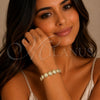 Pulsera Elegante 03.100.0046.07 Oro Laminado, Diamantado, Tono Dorado (Grosor 09.6 MM, 8 Pulgadas de Largo)