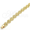 Pulsera Elegante 03.100.0046.07 Oro Laminado, Diamantado, Tono Dorado (Grosor 09.6 MM, 8 Pulgadas de Largo)