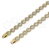 Pulsera Elegante 03.100.0046.07 Oro Laminado, Diamantado, Tono Dorado (Grosor 09.6 MM, 8 Pulgadas de Largo)