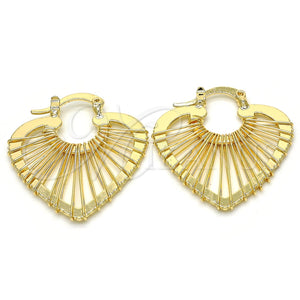 Argolla Pequeña 02.100.0063.25 Oro Laminado, Diseño de Corazón, Pulido, Tono Dorado