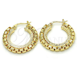 Argolla Pequeña 02.100.0067.25 Oro Laminado, Diamantado, Tono Dorado