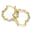 Argolla Pequeña 02.170.0196.25 Oro Laminado, Diamantado, Tres Tonos