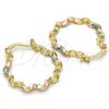 Argolla Pequeña 02.170.0196.25 Oro Laminado, Diamantado, Tres Tonos