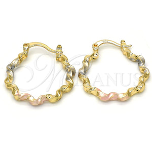 Argolla Pequeña 02.170.0196.25 Oro Laminado, Diamantado, Tres Tonos