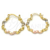 Argolla Pequeña 02.170.0196.25 Oro Laminado, Diamantado, Tres Tonos