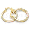 Argolla Pequeña 02.170.0197.25 Oro Laminado, Diamantado, Tres Tonos