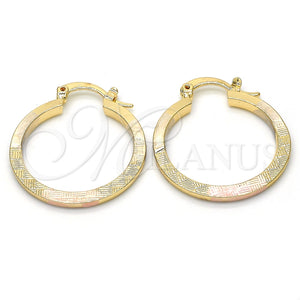 Argolla Pequeña 02.170.0197.25 Oro Laminado, Diamantado, Tres Tonos