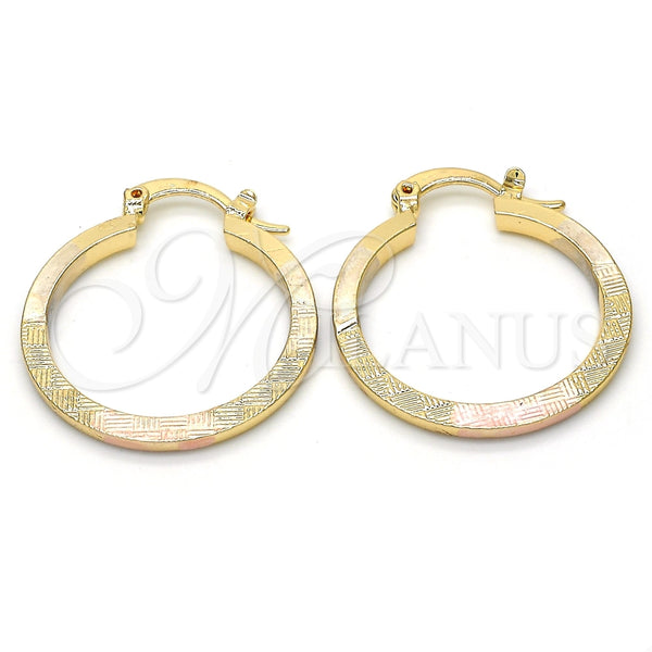 Argolla Pequeña 02.170.0197.25 Oro Laminado, Diamantado, Tres Tonos