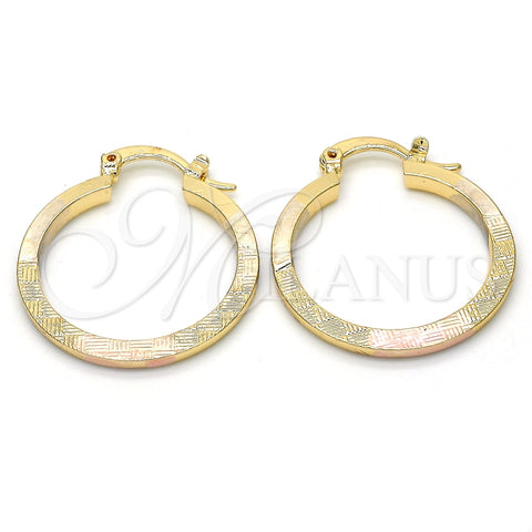 Argolla Pequeña 02.170.0197.25 Oro Laminado, Diamantado, Tres Tonos
