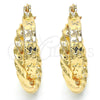 Argolla Pequeña 02.170.0198.20 Oro Laminado, Diseño de Torcido y Estrella, Pulido, Tono Dorado