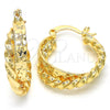 Argolla Pequeña 02.170.0198.20 Oro Laminado, Diseño de Torcido y Estrella, Pulido, Tono Dorado