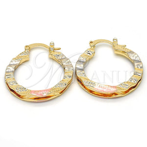 Argolla Pequeña 02.170.0199.25 Oro Laminado, Diamantado, Tres Tonos