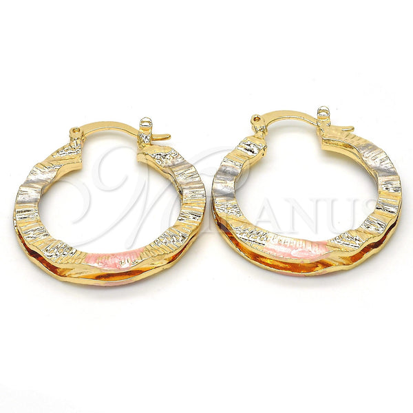 Argolla Pequeña 02.170.0199.25 Oro Laminado, Diamantado, Tres Tonos