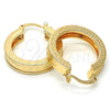 Argolla Pequeña 02.170.0203.25 Oro Laminado, Diseño de Llave Griega, Diamantado, Tono Dorado