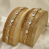 Pulsera Tennis 03.206.0001.8.07 Oro Laminado, Diseño de Besos y Abrazos, con Blanca Zirconia Cubica and Blanca Micro Pave, Pulido, Tono Dorado (07 MM Thickness, 7 Inches Length)