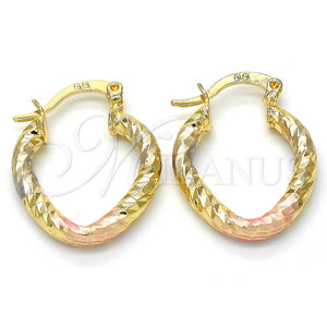 Argolla Pequeña 02.170.0209.15 Oro Laminado, Diamantado, Tres Tonos