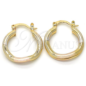 Argolla Pequeña 02.170.0205.1.20 Oro Laminado, Pulido, Tres Tonos